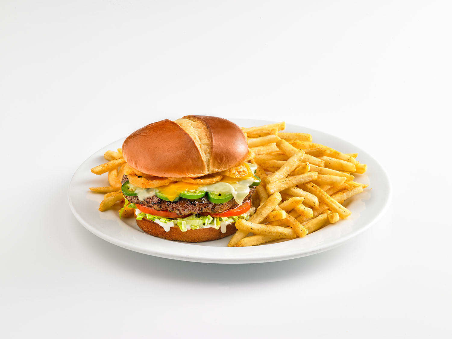 Order Jalapeno & Straw Ring Burger food online from Boston Restaurant & Sport Bar store, Utica on bringmethat.com
