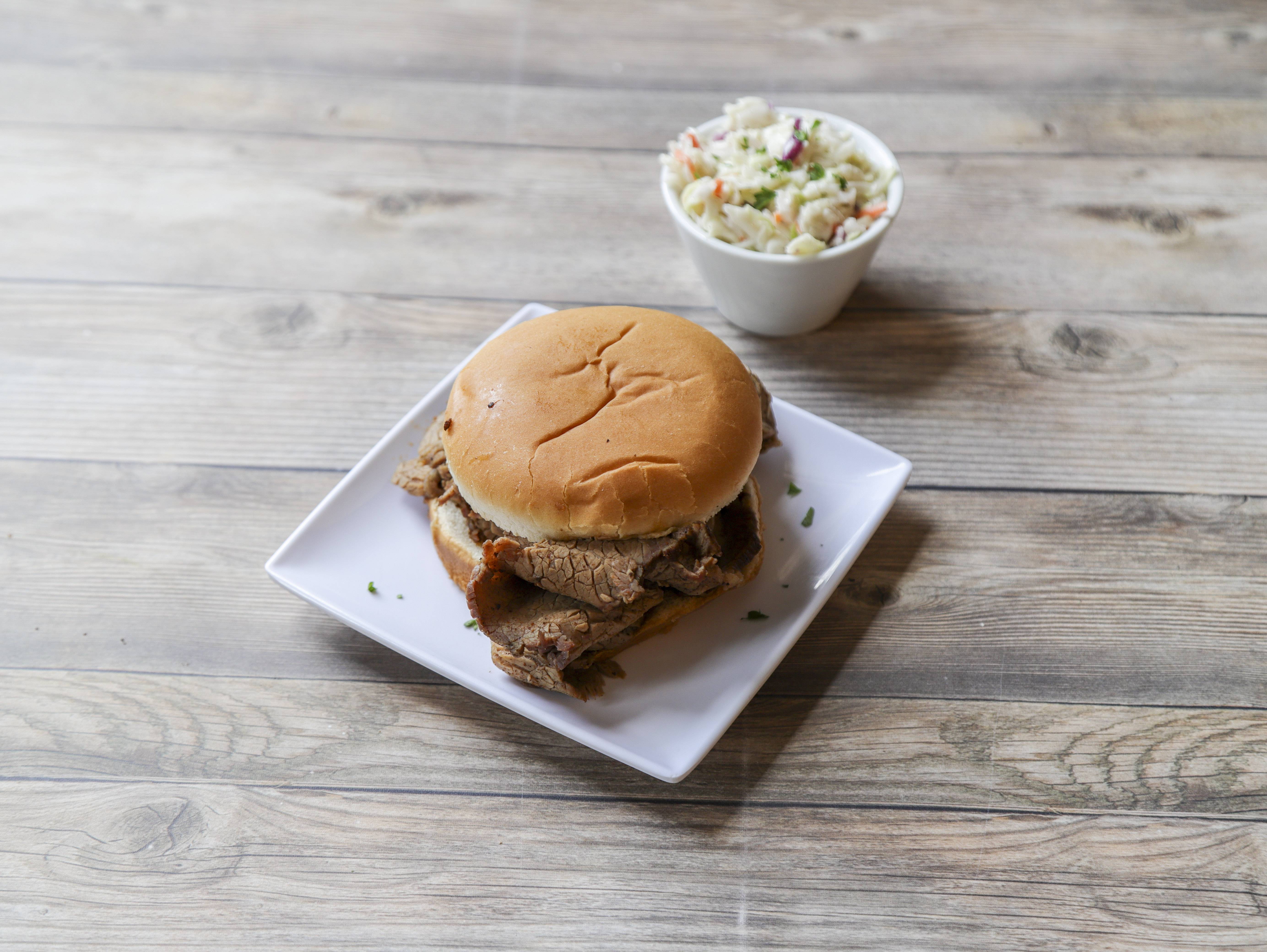 Order Beef Brisket Sandwich food online from Whole Hog Cafe & Catering Company store, Springfield on bringmethat.com