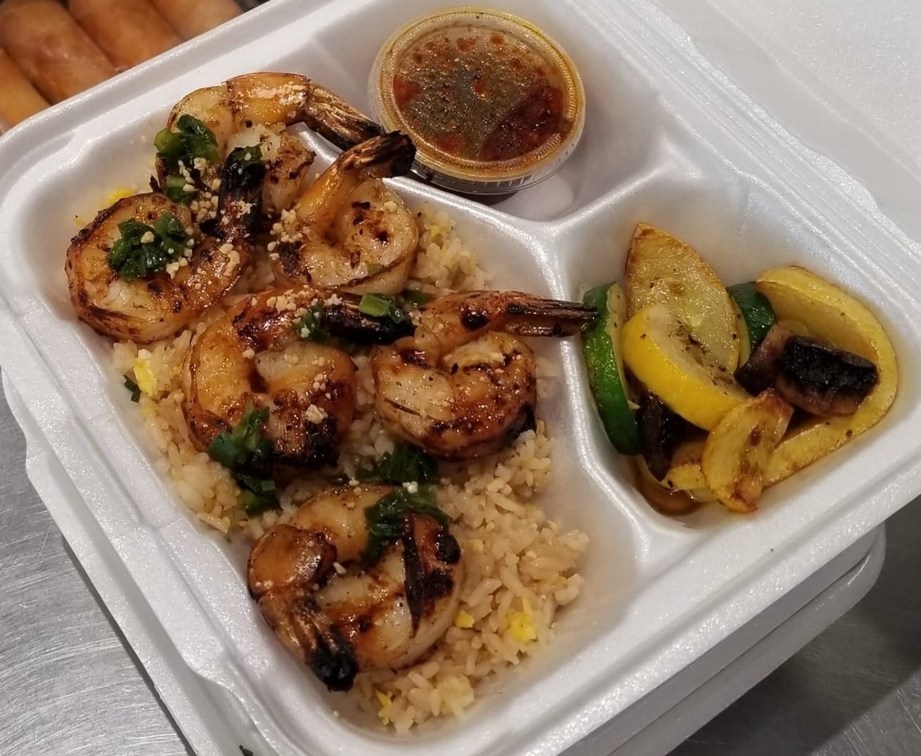 Order Shrimp Rice Platter food online from Nam Noodles And More store, Pasadena on bringmethat.com