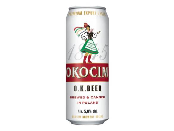Order Okocim O.K. Beer - 4x 16.9oz Cans food online from Garfield's Beverage Warehouse store, Chicago on bringmethat.com