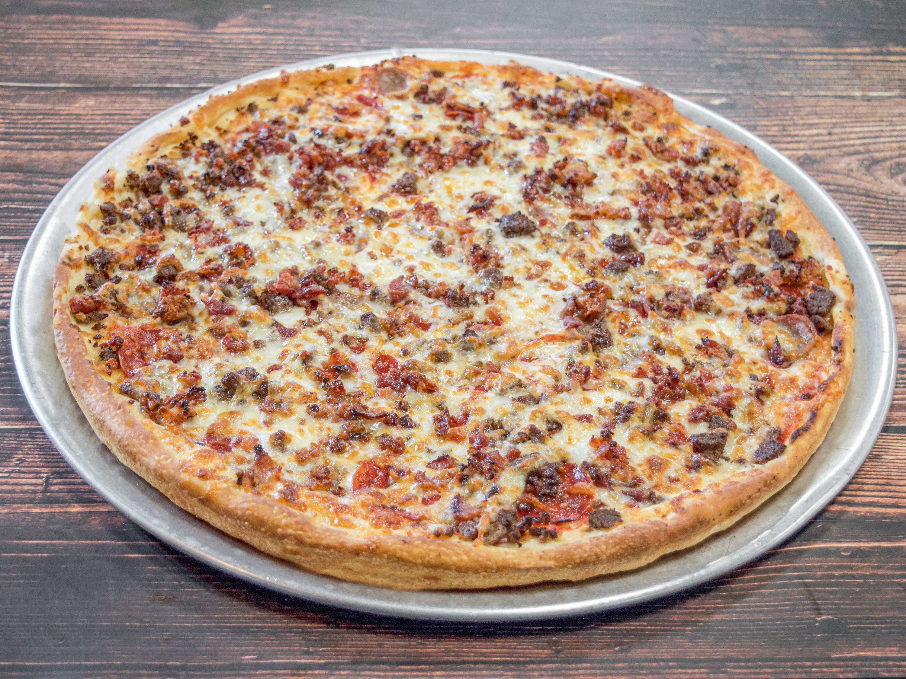 Order Small Meat Lovers Pizza food online from Nick Pizza store, Quincy on bringmethat.com