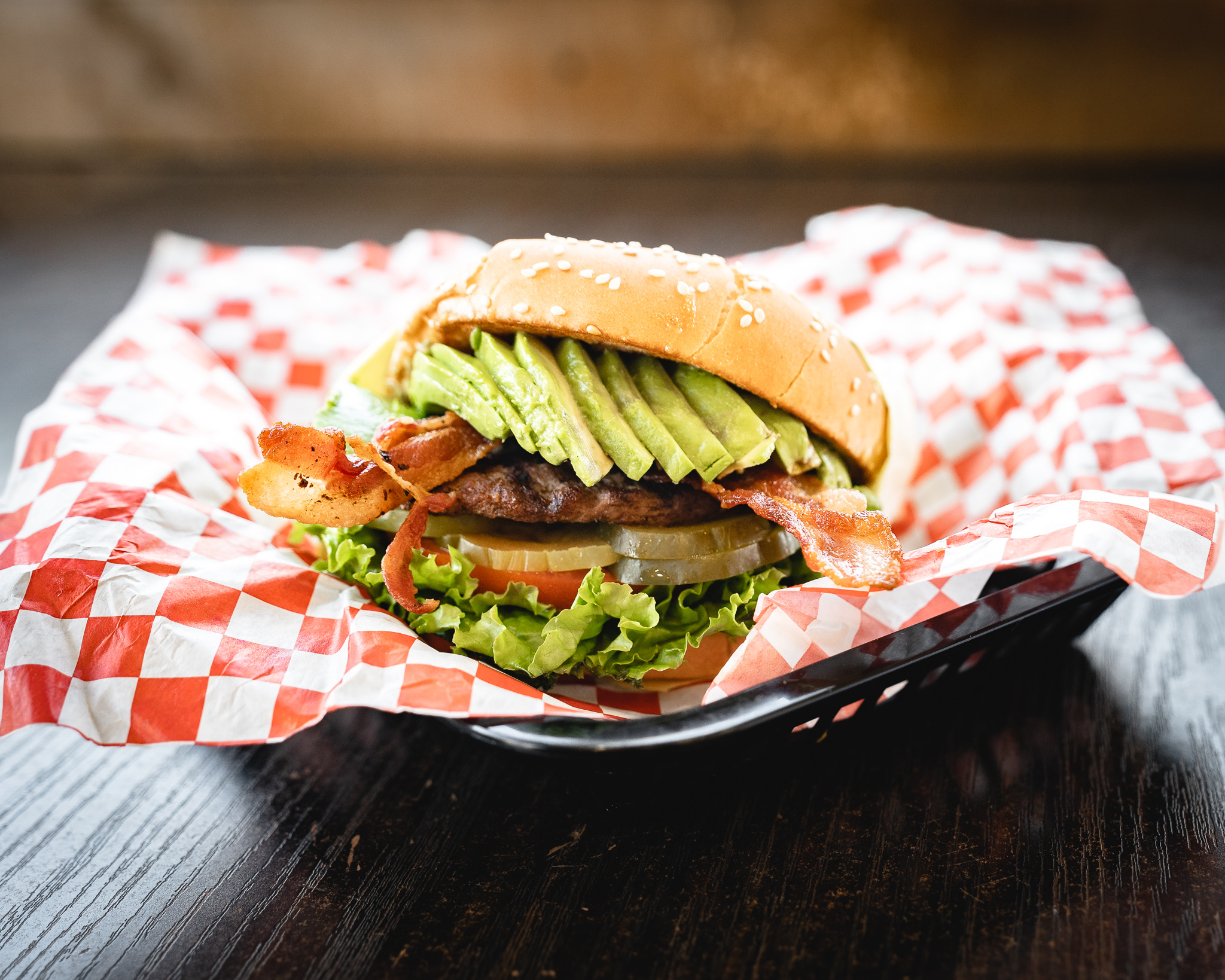 Order Avocado Bacon Burger food online from Gus Jr store, Los Angeles on bringmethat.com