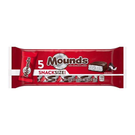 Order Mounds Dark Chocolate & Coconut Snack Size Candy, 0.6 OZ Bars, 5 CT food online from Cvs store, MONTEZUMA on bringmethat.com