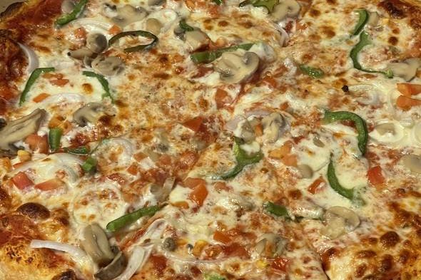 Order Small Veggie Supreme Pizza food online from Cuatro Hermanos store, Westport on bringmethat.com
