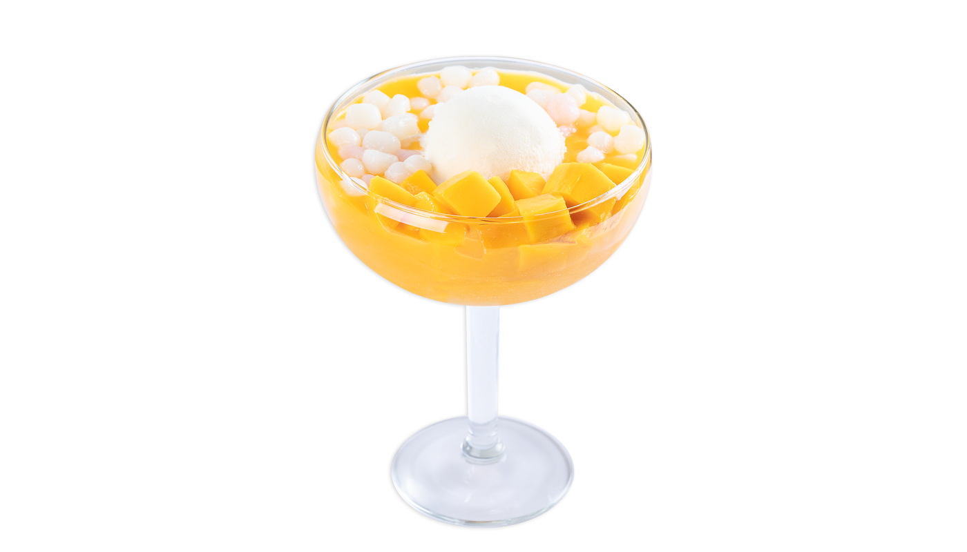 Order M10. Mango and Mini Glutinous Rice Balls with Vanilla Ice Cream food online from Sweethoney Dessert store, Colma on bringmethat.com