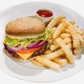 Order 8. Cheeseburger Combo food online from Waikiki Hawaii Bbq store, Brentwood on bringmethat.com