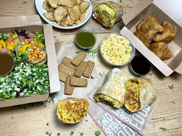 Order Burrito Pack Family Meal for 4 food online from Curry Up Now store, Decatur on bringmethat.com