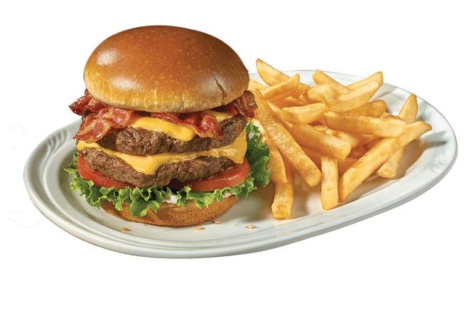 Order DOUBLE Bacon Cheeseburger food online from Friendly's store, Brookdale on bringmethat.com