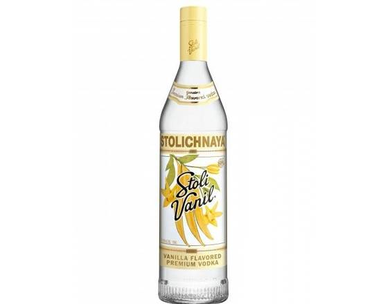 Order Stolichnaya vanil 1L food online from House Of Wine store, New Rochelle on bringmethat.com