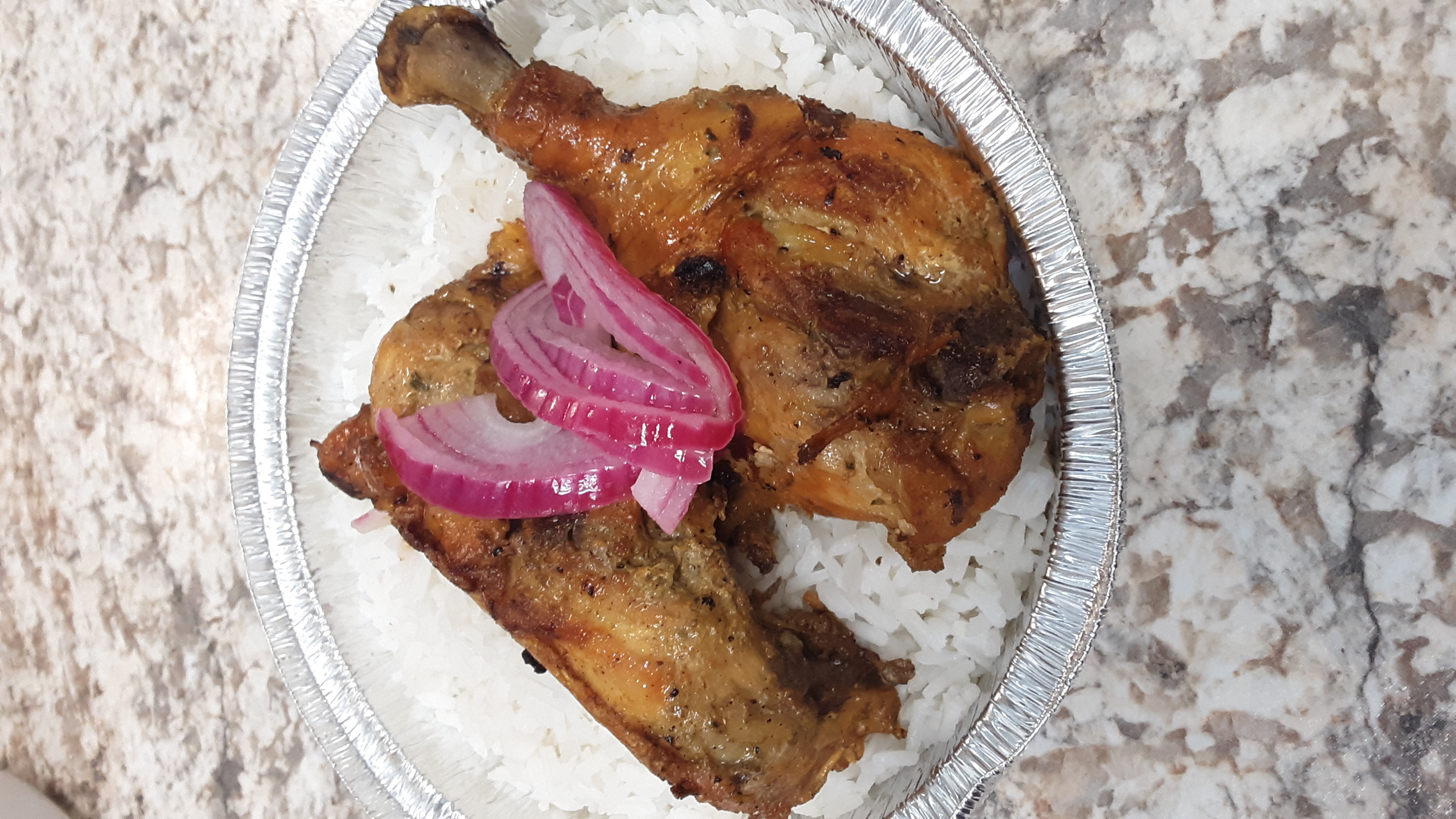 Order LUNCH POLLO A LA BRASA/ ROASTED CHICKEN  food online from Oscar's Kitchen store, Bronx on bringmethat.com