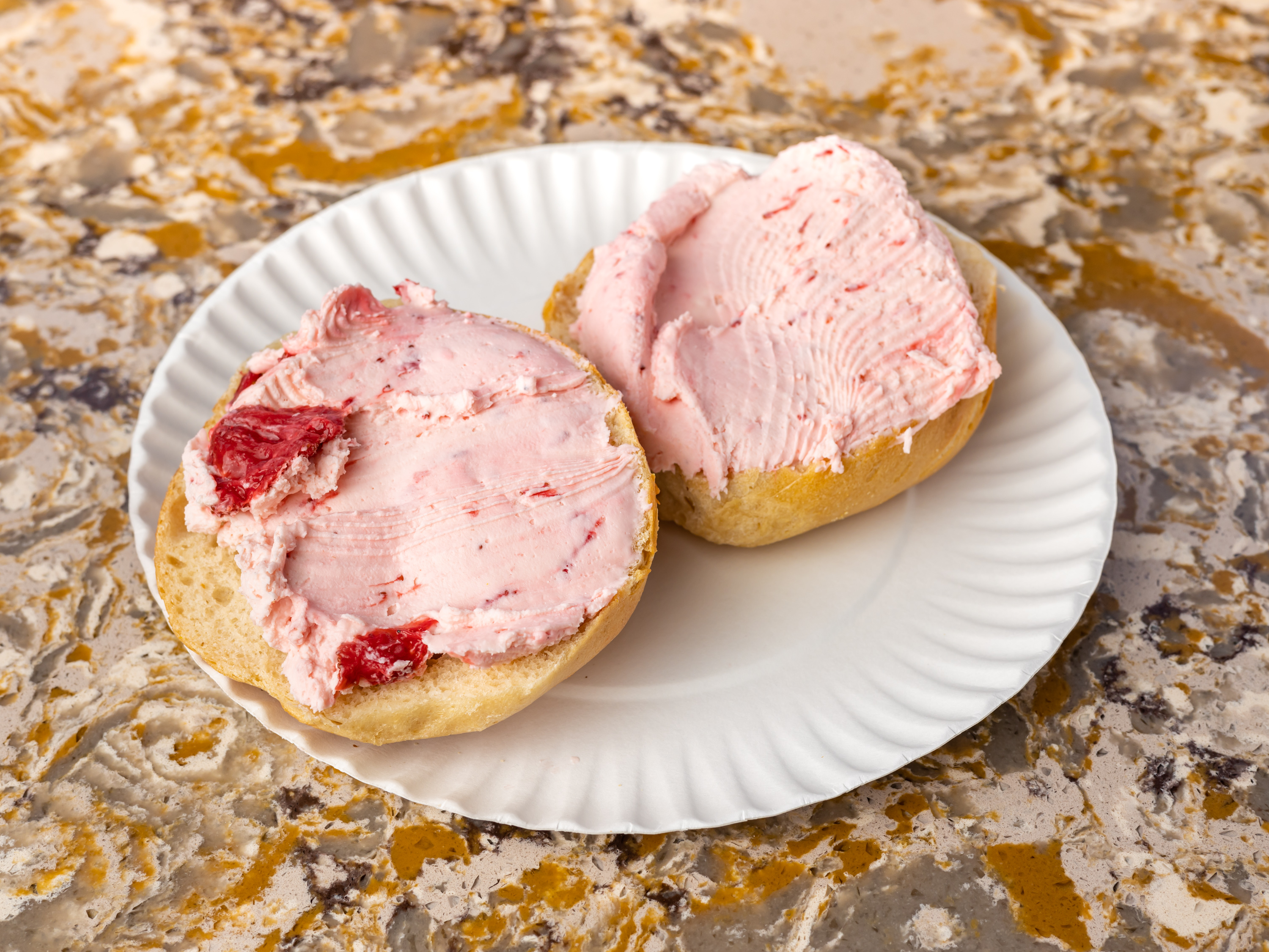 Order Strawberry cream Cheese food online from Forest Hills Bagels store, Forest Hills on bringmethat.com