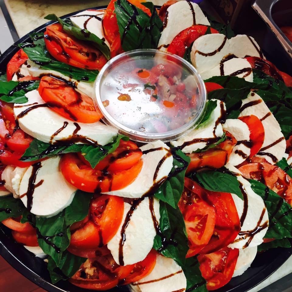 Order Tomato and Fresh Mozzarella Caprese Platter food online from Due Fratelli store, New Windsor on bringmethat.com