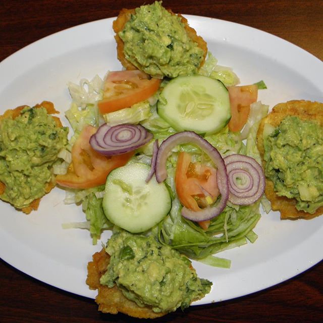 Order 15. Green Plantain with Avocado food online from Chicken Coop store, Valley Stream on bringmethat.com