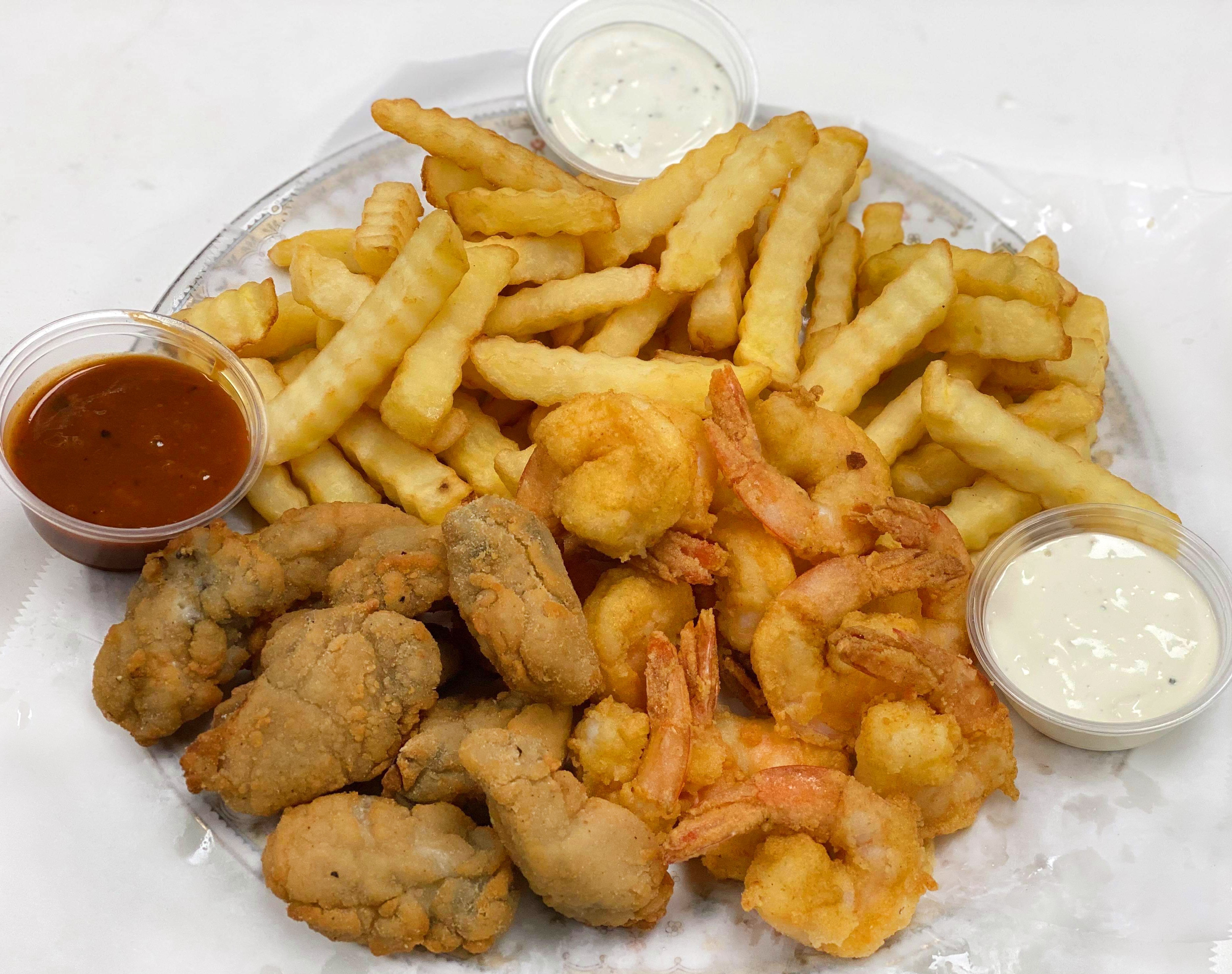 Order 8 Shrimp and 8 Oysters Combo food online from J-ville Crab Shack, inc. #4 store, Jacksonville on bringmethat.com