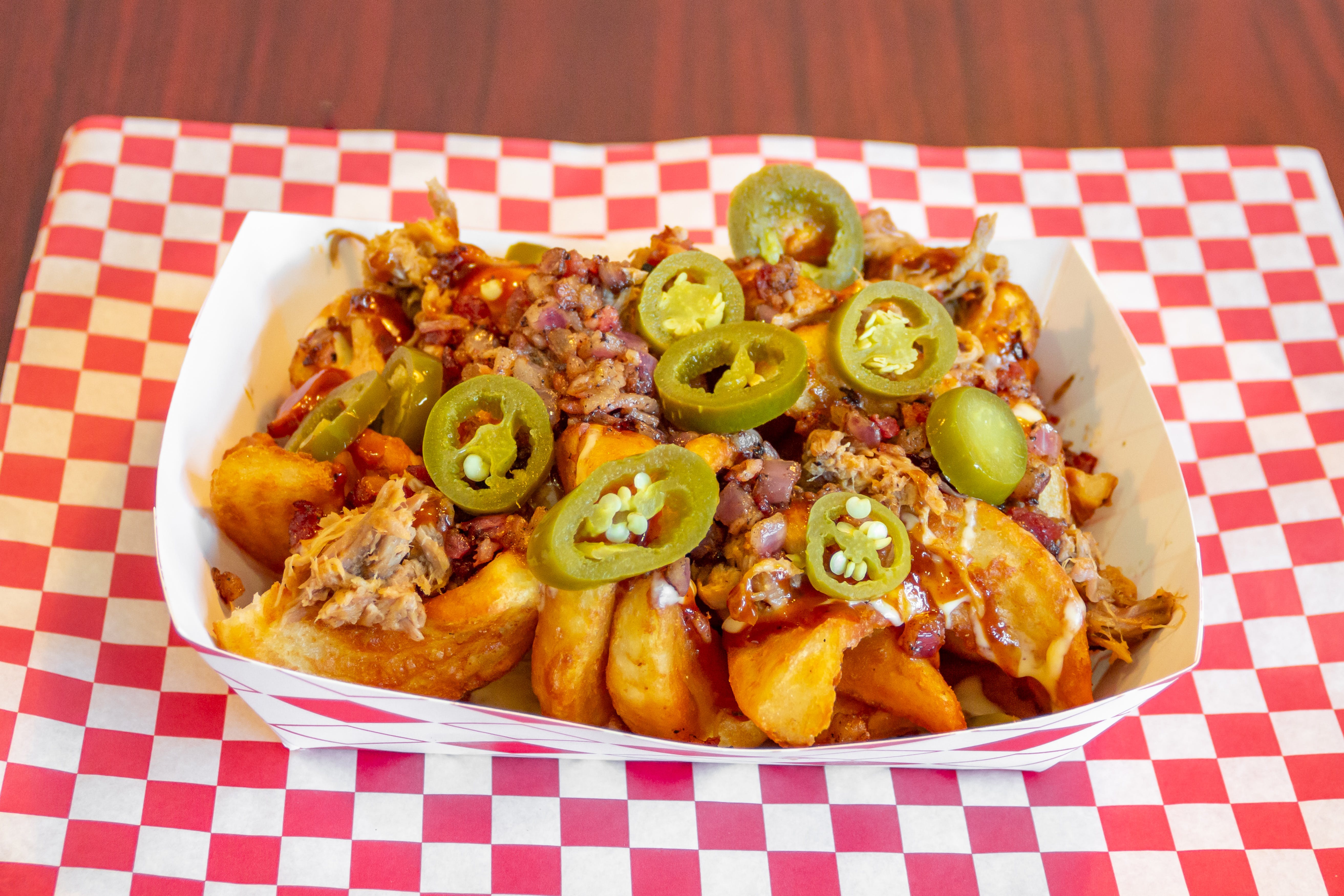 Order Loaded Fries - Side food online from Pizza Q store, Colton on bringmethat.com