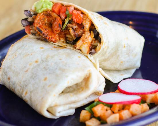 Order Prawn Burrito food online from Papalote Mexican Grill store, SF on bringmethat.com