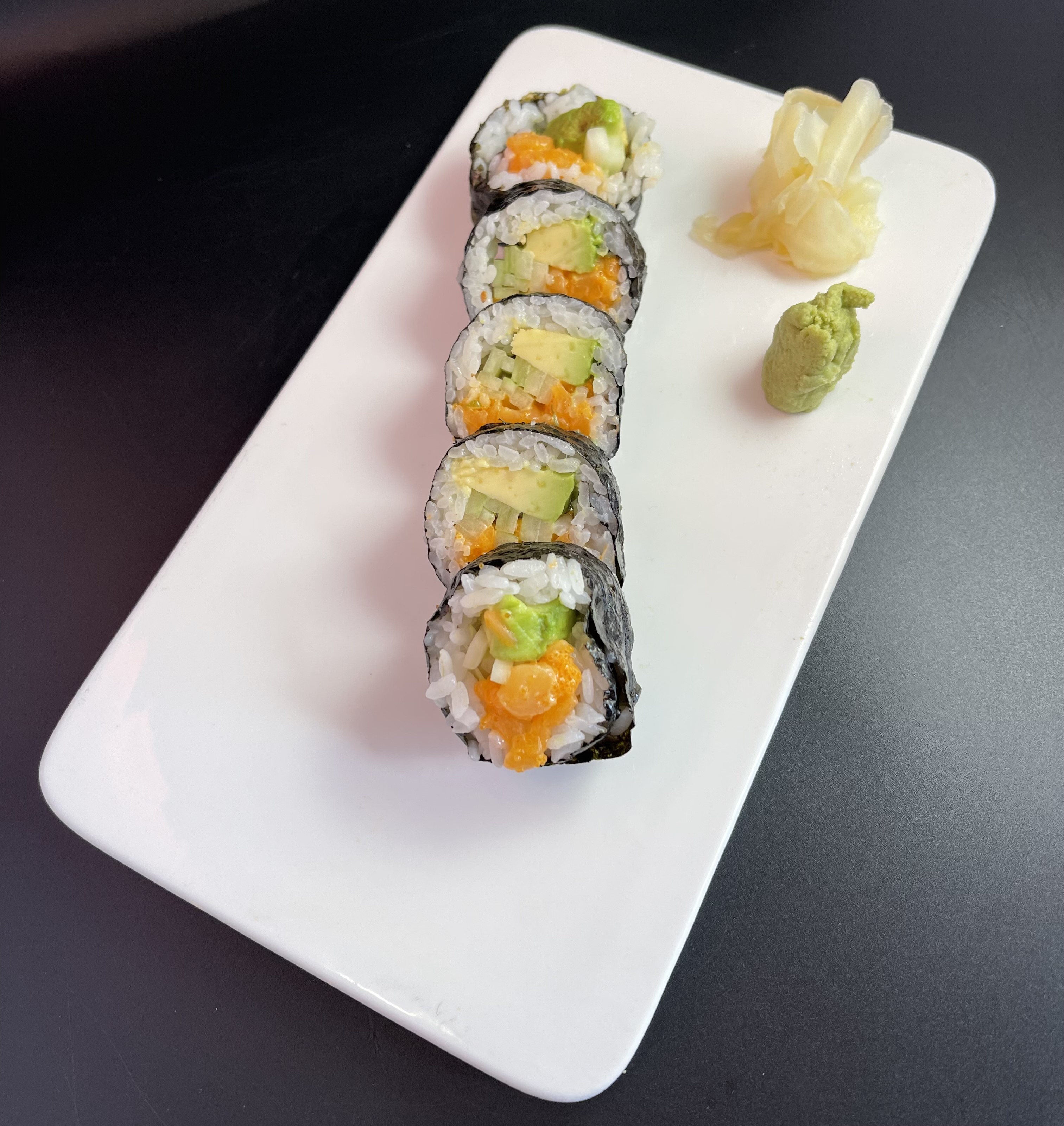 Order Spicy Scallop Roll food online from Tsuki Sushi store, Lombard on bringmethat.com