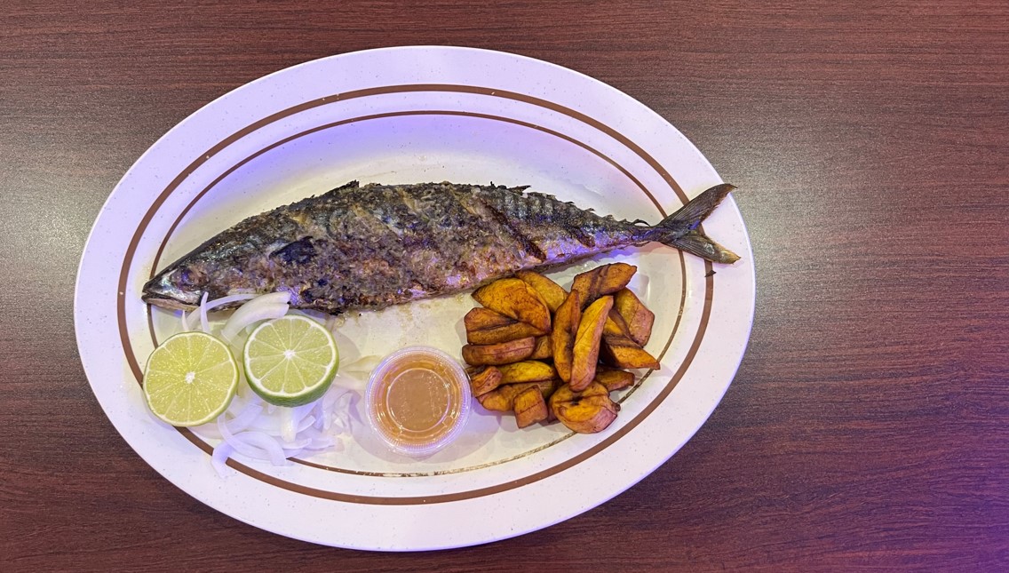Order Grilled Mackerel Fish food online from Marie African Restaurant store, Houston on bringmethat.com