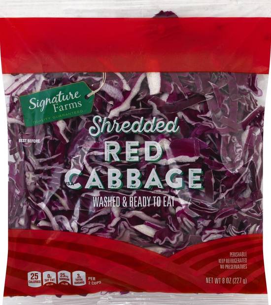Order Signature Farms · Shredded Red Cabbage (8 oz) food online from Albertsons Express store, Fort Worth on bringmethat.com