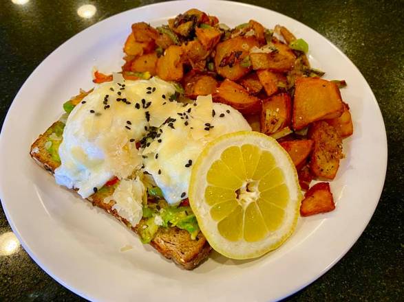 Order Avocado and Egg Toast food online from Black Mountain Coffee Shop store, Carefree on bringmethat.com
