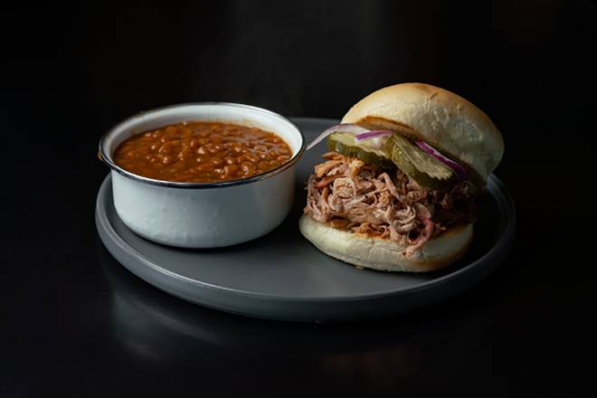 Order Pulled Pork Sandwich food online from R&R Barbeque store, South Jordan on bringmethat.com