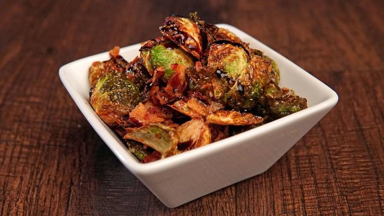 Order Crispy Brussels Sprouts w/Bacon & Balsamic Glaze food online from Hickory Tavern store, Pinehurst on bringmethat.com