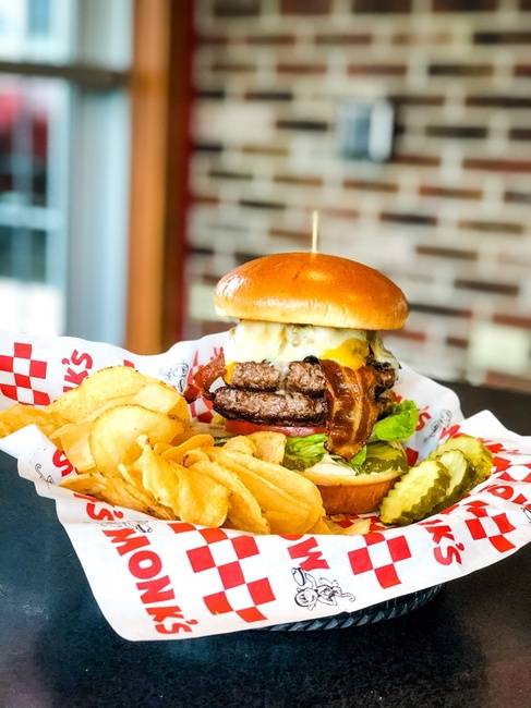 Order Ultimate Monster Burger food online from Monk's Bar & Grill store, Middleton on bringmethat.com