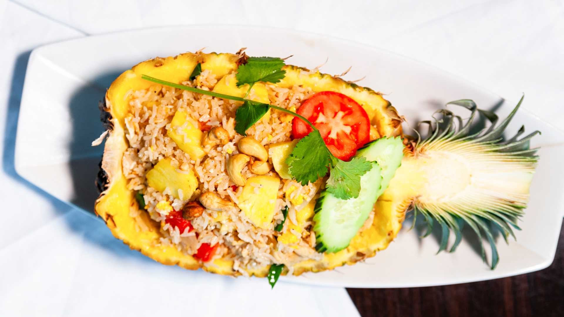Order 51. Pineapple Fried Rice food online from Thai Boran store, Albuquerque on bringmethat.com