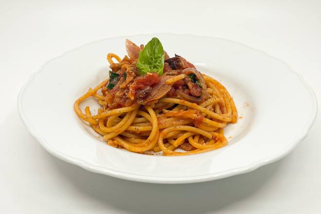 Order Bucatini alla Matriciana food online from Carmine Italian Cuisine store, Cottonwood Heights on bringmethat.com