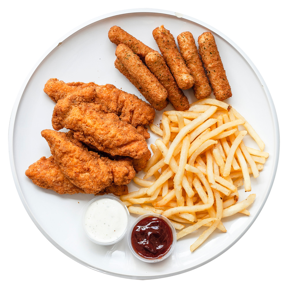 Order Midterm 2, Large French Fries + 4 Piece Chicken Tender + Mozzarella sticks + Chips & Salsa + 3 Drinks. Choice of 4 sauces and ketchup. food online from Sidez store, Goleta on bringmethat.com