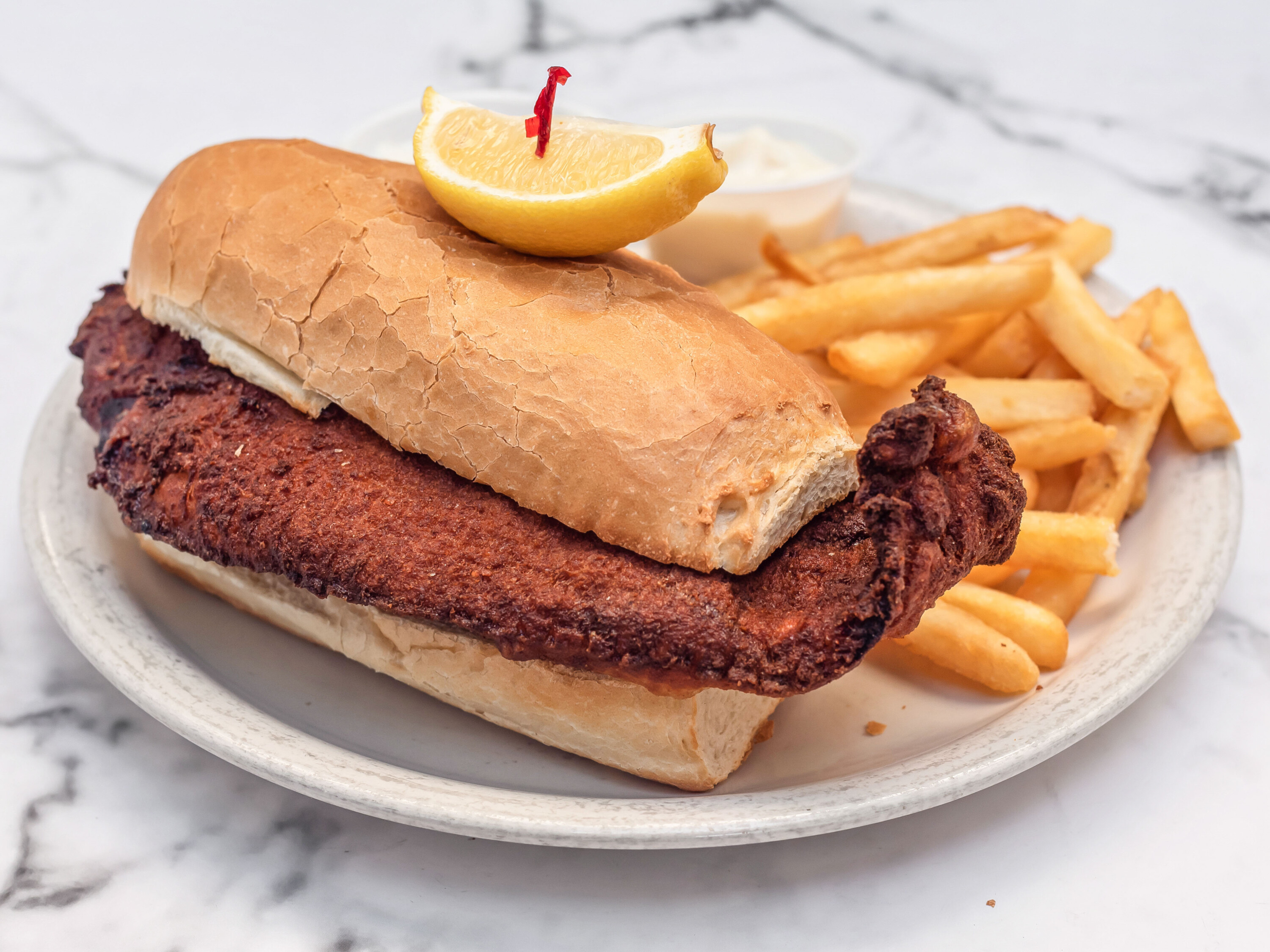 Order 8 oz. The Whaler Fish Sandwich  food online from Riley Pour House store, Carnegie on bringmethat.com