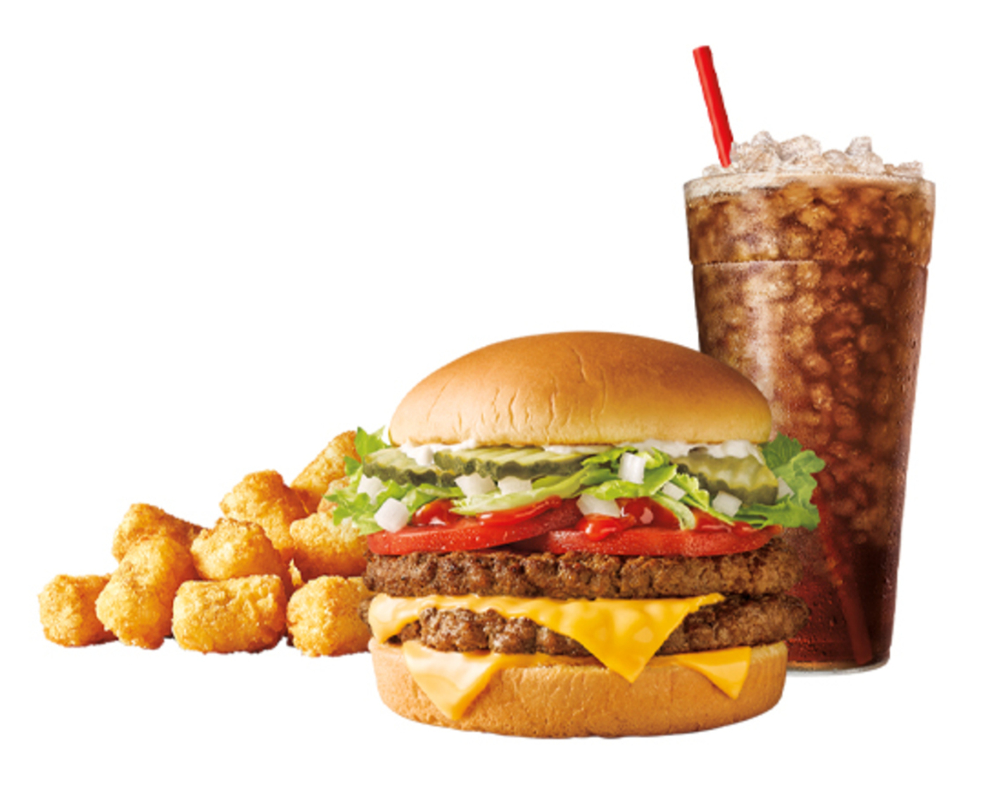 Order SuperSONIC® Double Cheeseburger Combo food online from Sonic Drive-In - 5205 store, Huffman on bringmethat.com