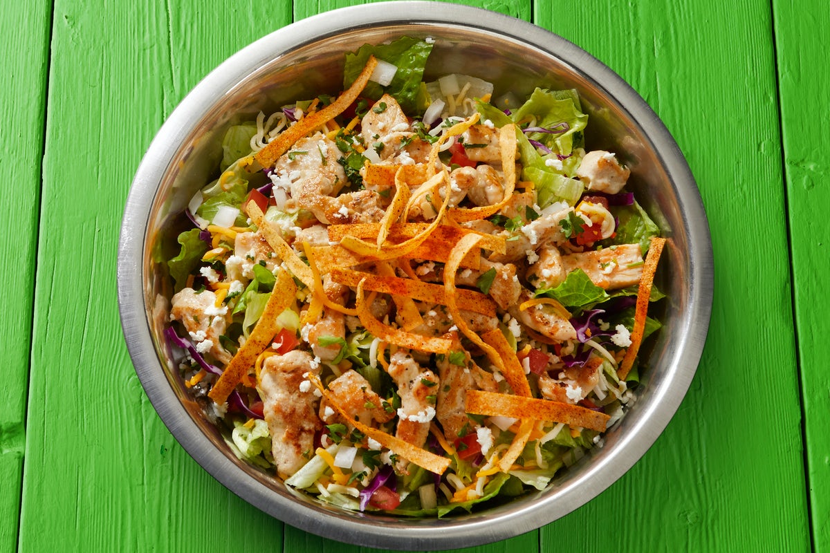 Order Fajita Chicken Salad food online from Fuzzy Taco Shop store, Carrollton on bringmethat.com