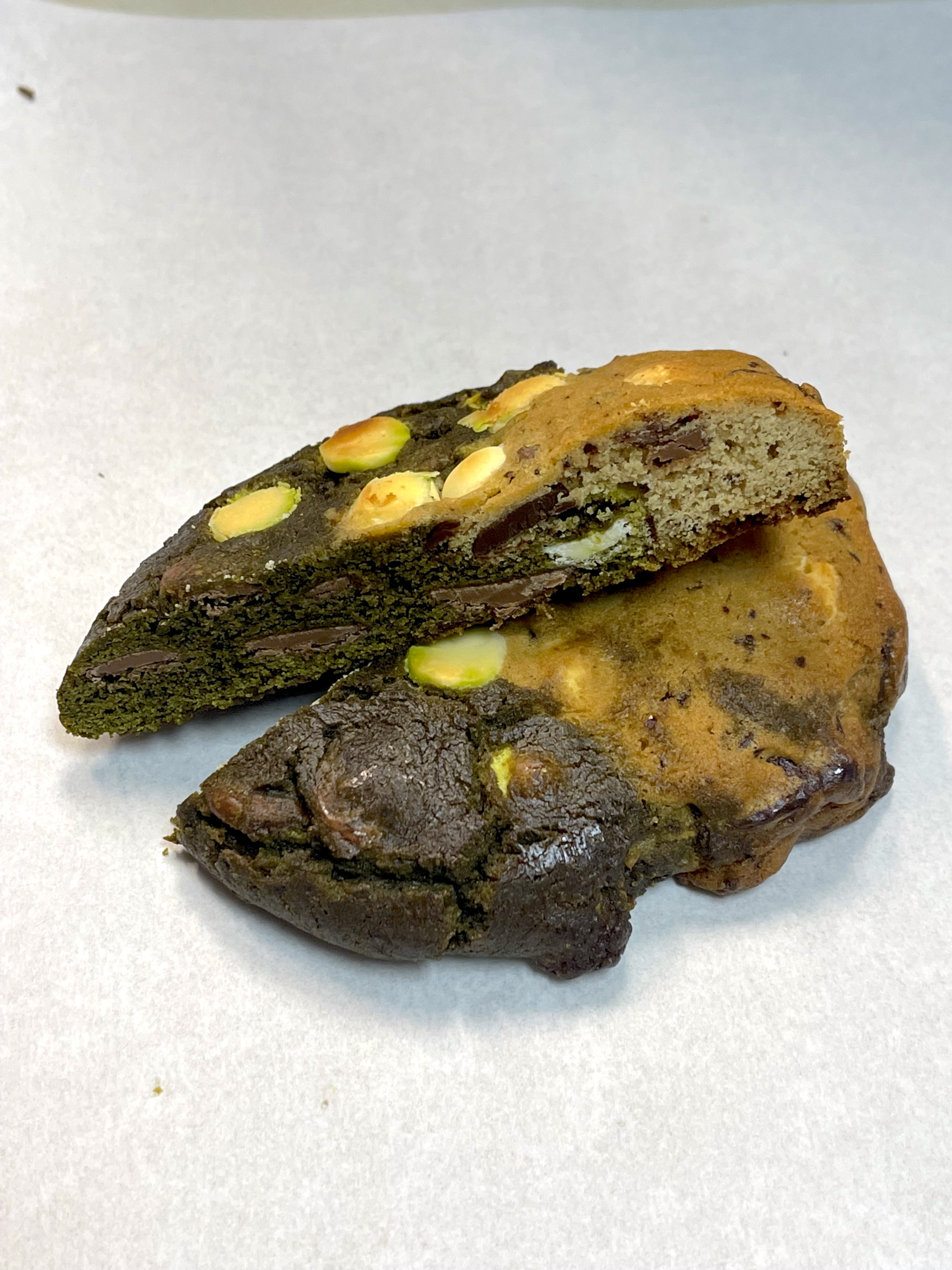 Order Matcha chocolate chip swirl cookie  food online from An Xuyen Bakery store, Portland on bringmethat.com