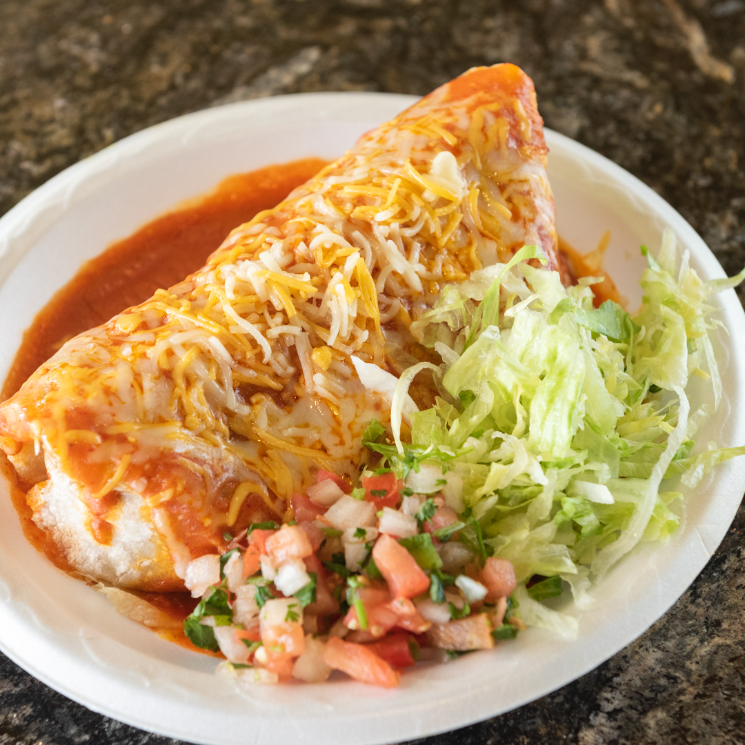 Order Shrimp Wet Burrito food online from Rivas Mexican Grill store, Sparks on bringmethat.com