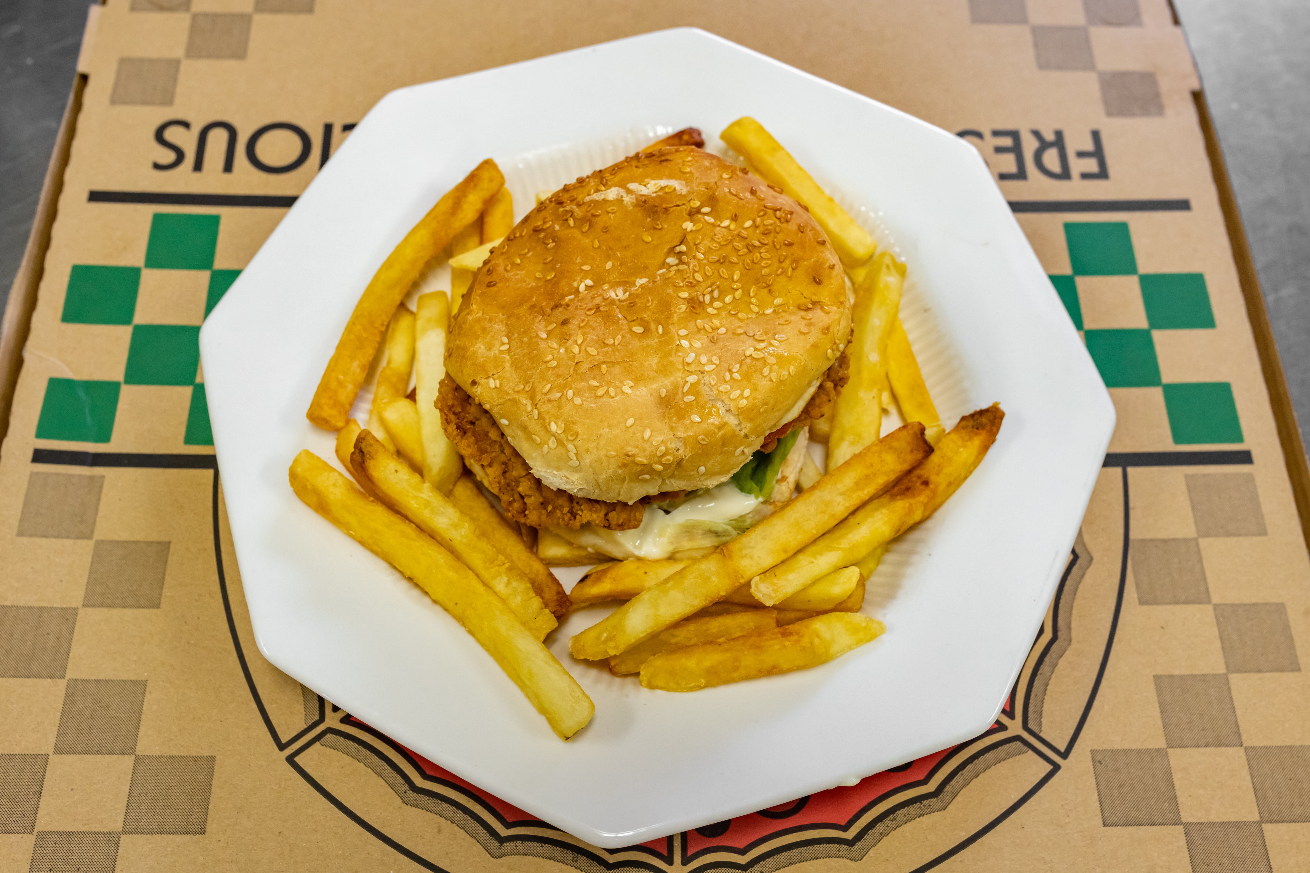 Order Chicken Filet Sandwich with Fries - Sandwich food online from Capri's store, Randleman on bringmethat.com
