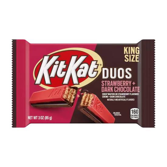 Order Kit Kat Duos Strawberry + Dark Chocolate - King Size food online from IV Deli Mart store, Goleta on bringmethat.com