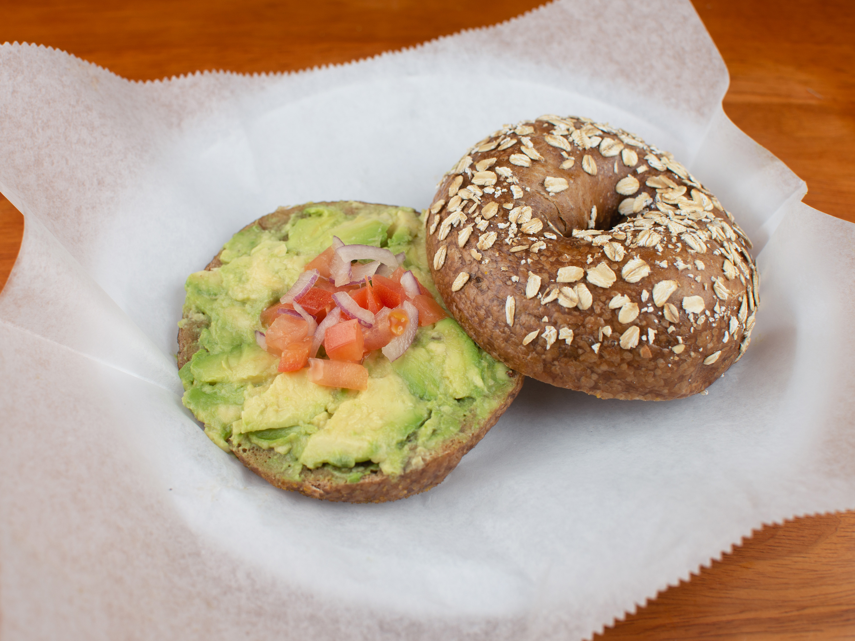 Order 1. Avocado Spread food online from Bobby Bagel Cafe store, Herndon on bringmethat.com