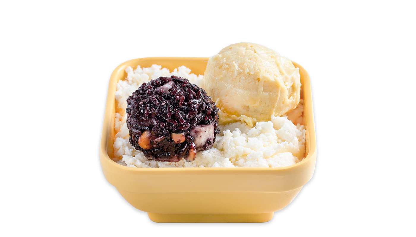 Order D2. Durian and Thai Black Glutinous Rice with Vanilla Frost food online from Sweethoney Dessert store, Colma on bringmethat.com