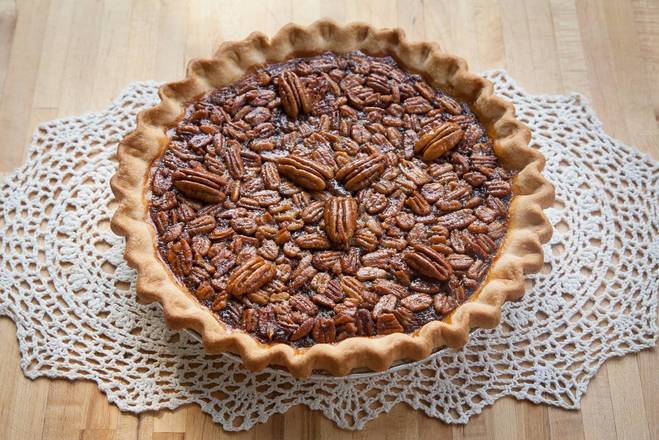 Order Vanilla Bean Bourbon Pecan Pie - 9" Full Size food online from Windowsill Pies Bakery &amp; Cafe store, New Orleans on bringmethat.com