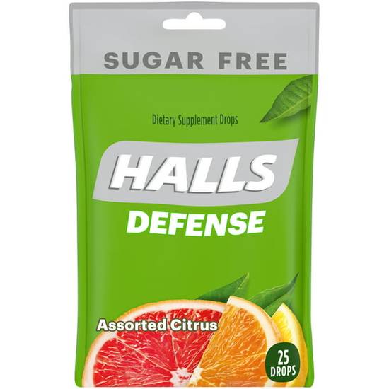 Order Halls Defense Assorted Citrus Sugar Free Vitamin C Drops 25 Drops food online from Exxon Food Mart store, Port Huron on bringmethat.com