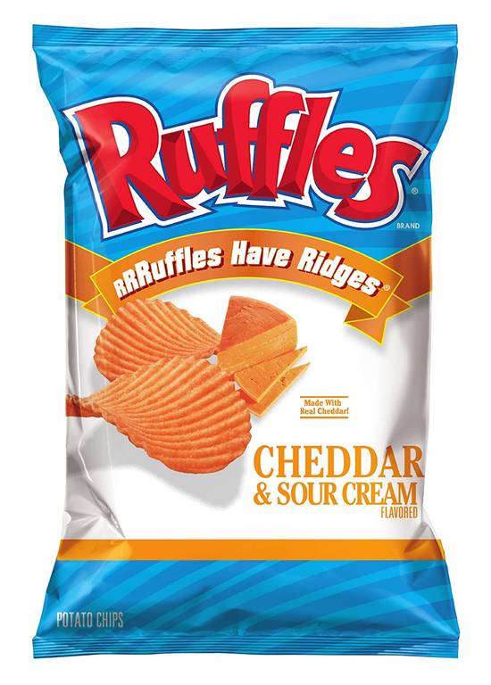 Order Ruffles Potato Chips Cheddar & Sour Cream food online from Deerings Market store, Traverse City on bringmethat.com