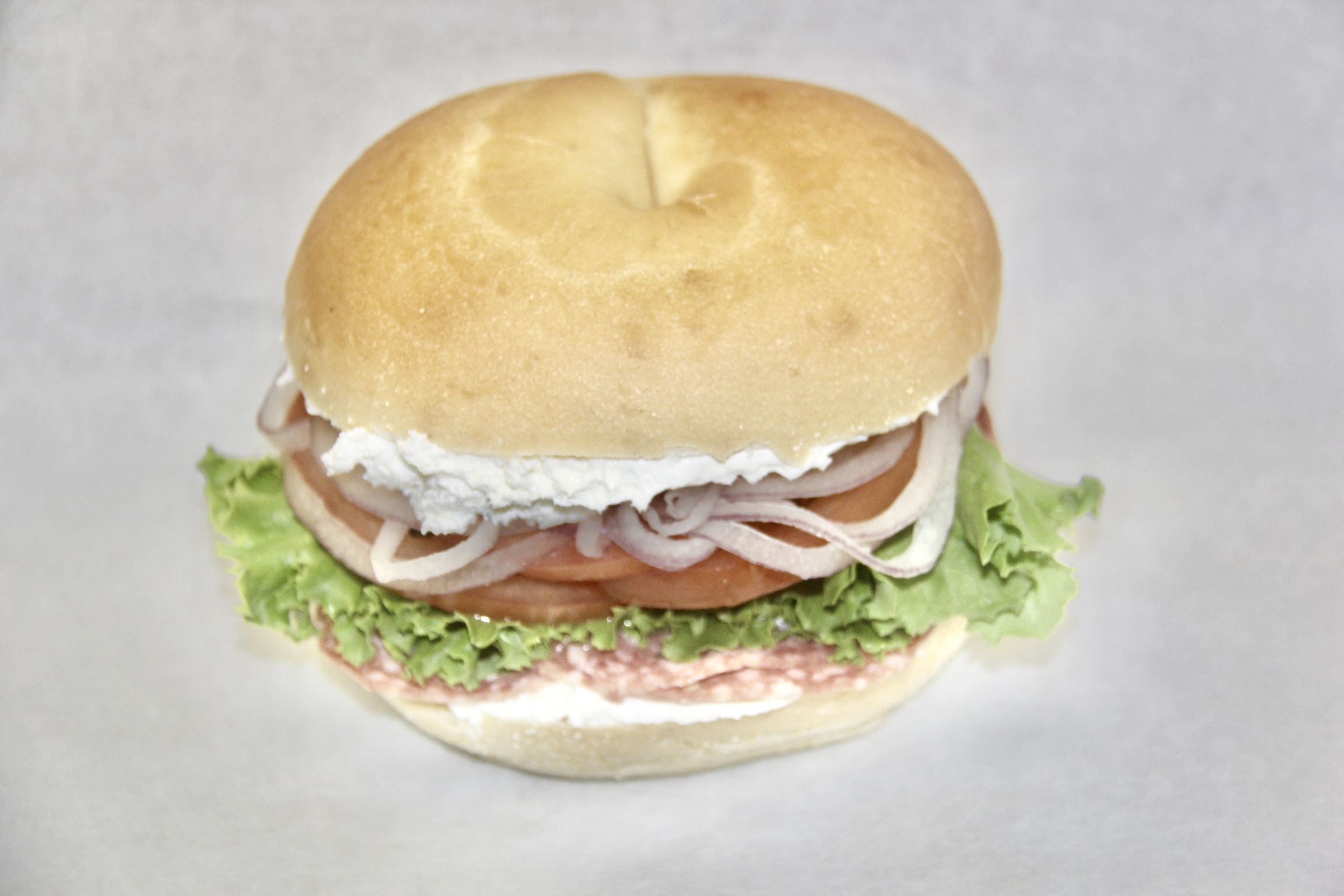 Order Cream Cheese & Salami Sandwich food online from The Bagel Bakery store, Salinas on bringmethat.com
