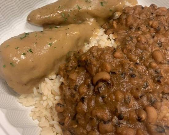 Order Vegan Smothered Chicken Mini Meal food online from Ms. Barbara Jean Soul Food Kitchen store, Norwalk on bringmethat.com