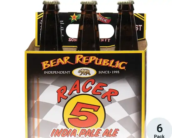Order Racer 5 I.P.A 6-pack, 12 oz bottle beer (7.5% ABV) food online from Van Ness Liquors store, San Francisco on bringmethat.com