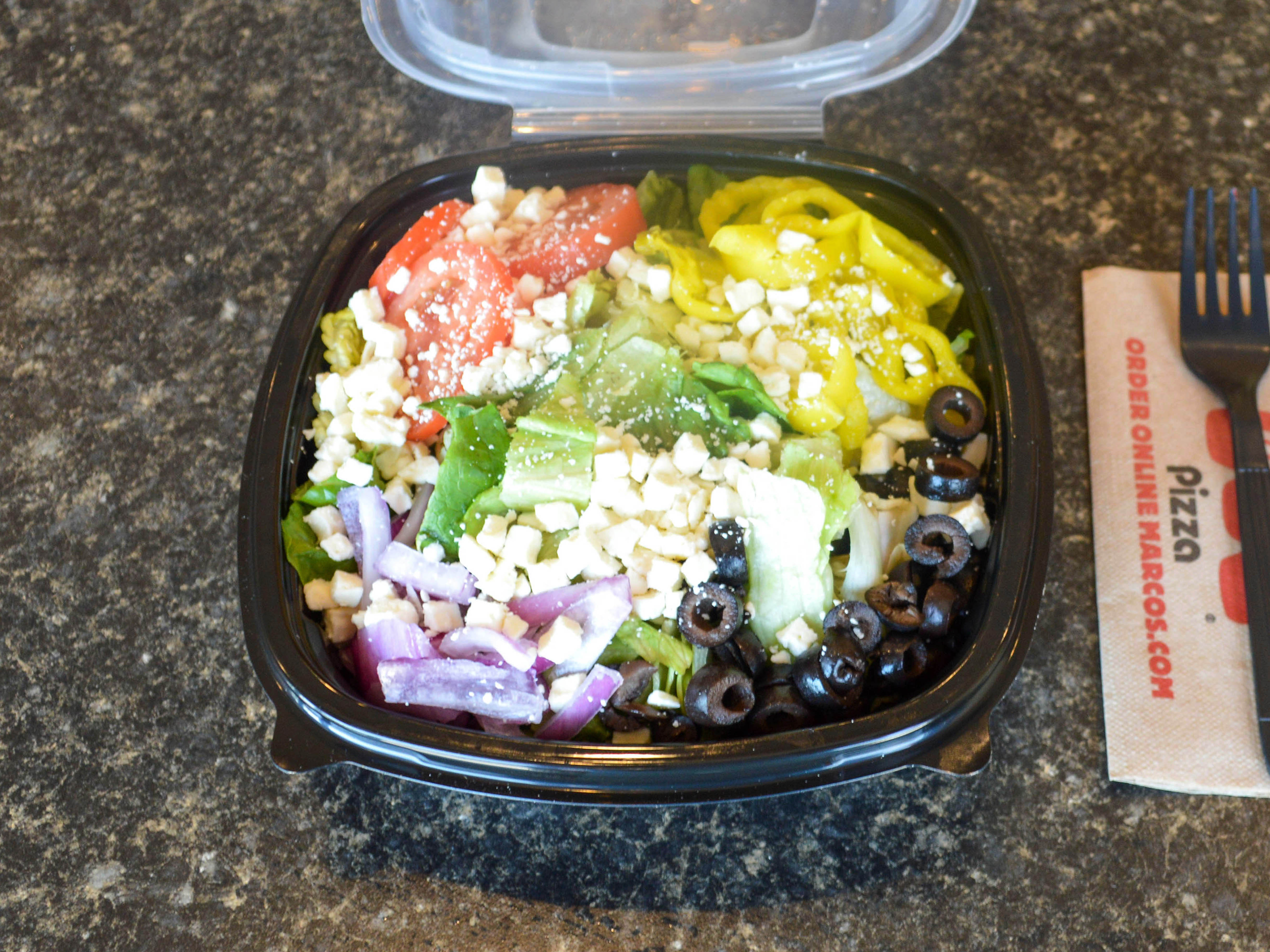 Order Greek Salad food online from Marco's Pizza store, West Fargo on bringmethat.com