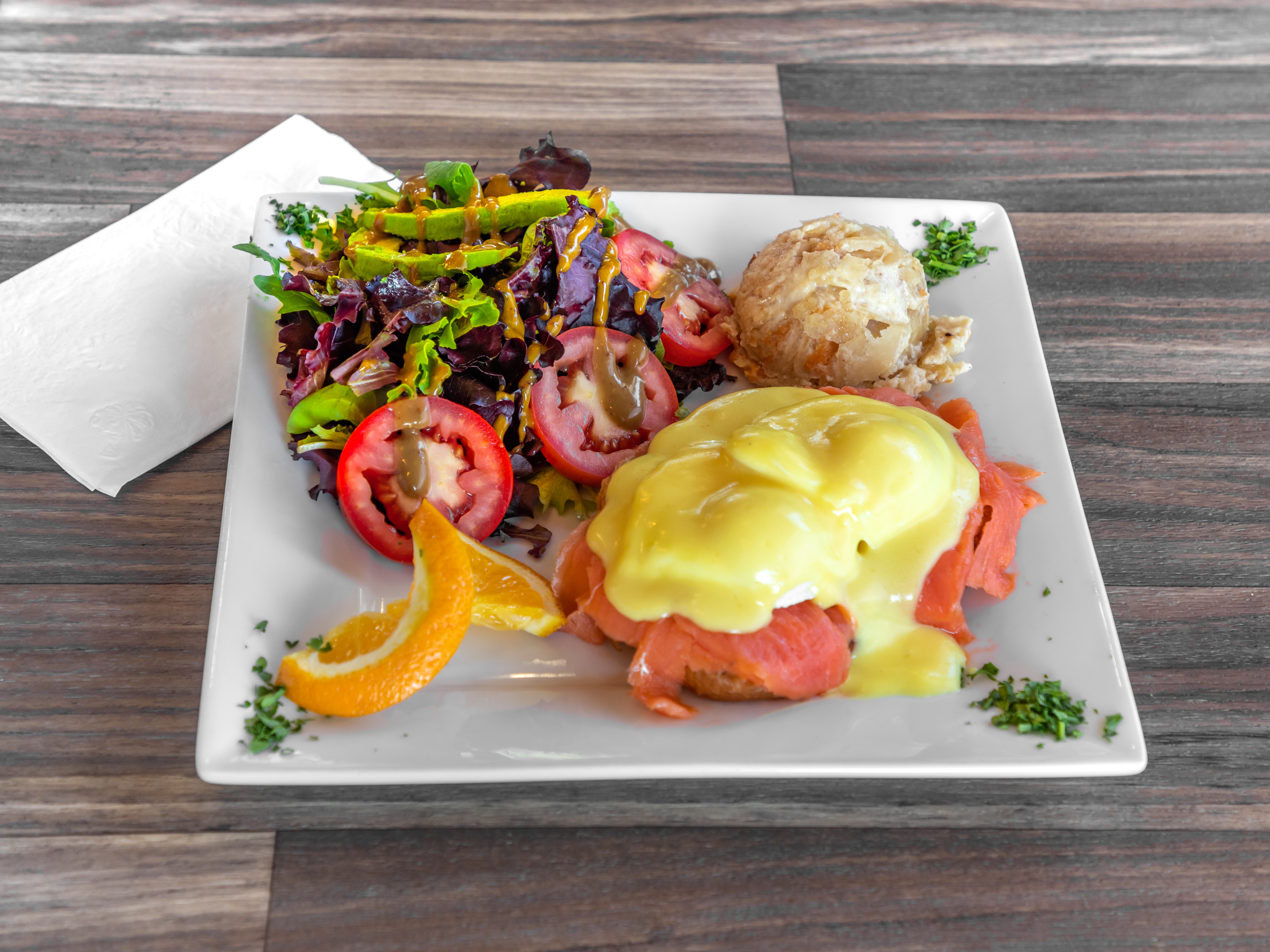 Order Eggs Benedict food online from Cafe Laurent store, Culver City on bringmethat.com