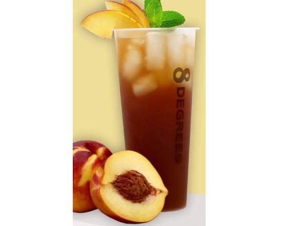 Order Peach Black Tea food online from 8 Degrees Ice Cream & Boba store, Des Moines on bringmethat.com