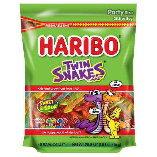 Order Haribo Twin Snakes Sweet & Sour Gummy Candy, 28.8 OZ food online from CVS store, FLORISSANT on bringmethat.com