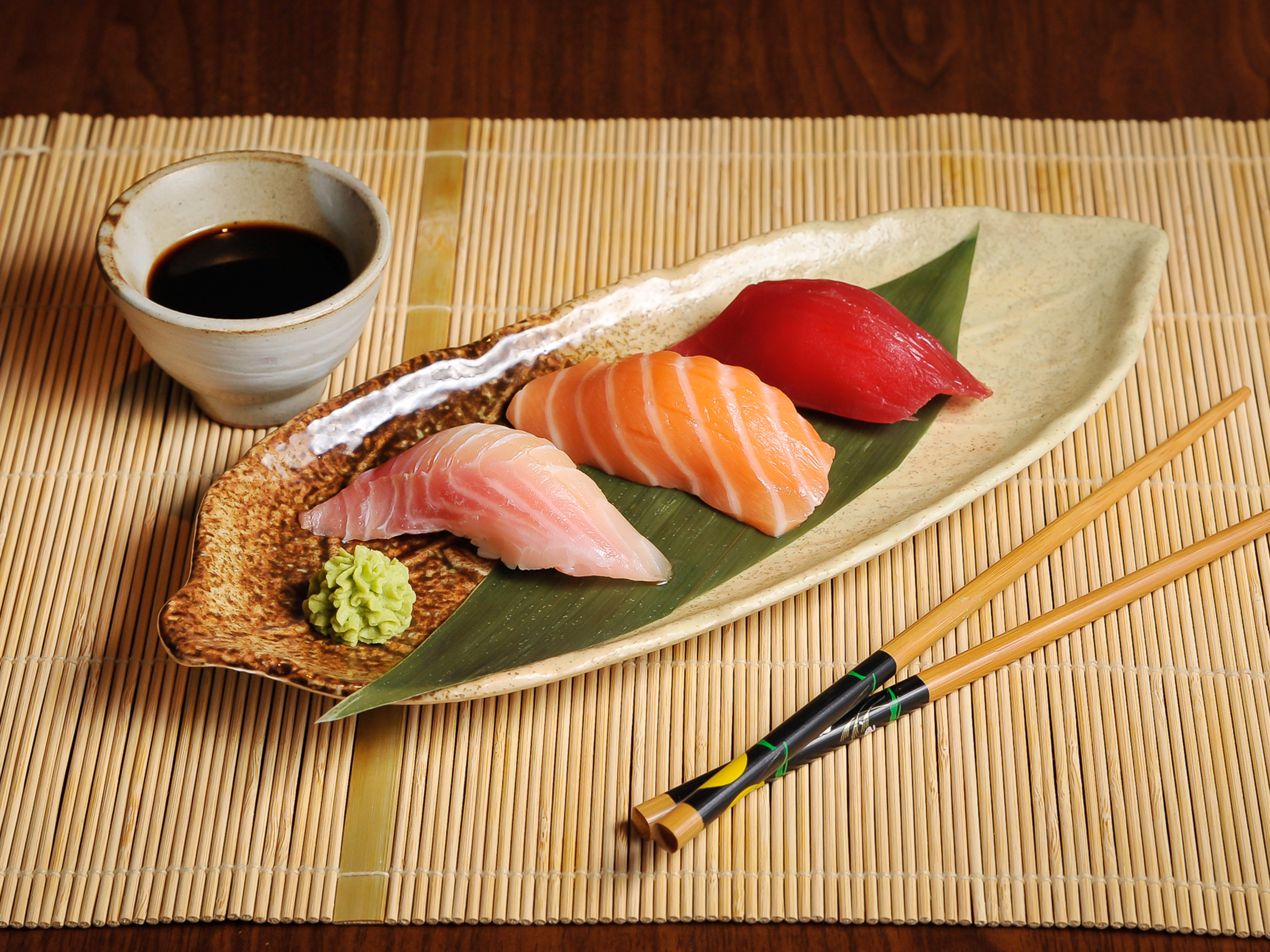 Order 3 Pieces Smoked Salmon Sashimi food online from Sushiming Japanese Kitchen store, Alpharetta on bringmethat.com